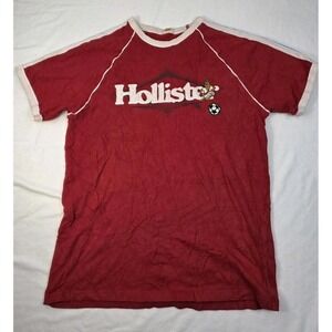 Vintage Hollister‎ Shirt Men Large Red Good Time Sportswear Soccer